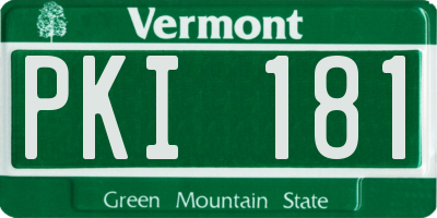 VT license plate PKI181