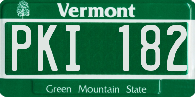 VT license plate PKI182