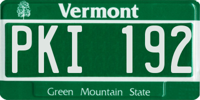 VT license plate PKI192