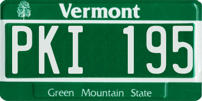 VT license plate PKI195