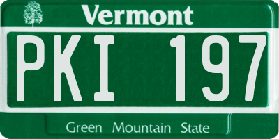 VT license plate PKI197