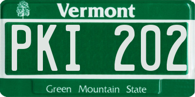 VT license plate PKI202