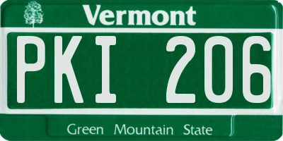 VT license plate PKI206