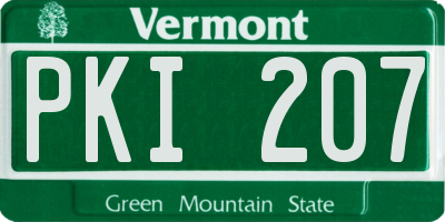 VT license plate PKI207