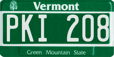 VT license plate PKI208