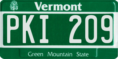 VT license plate PKI209