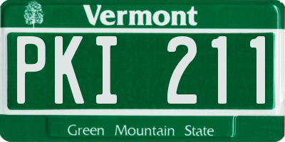 VT license plate PKI211