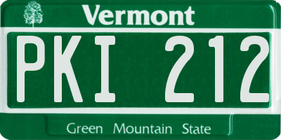 VT license plate PKI212