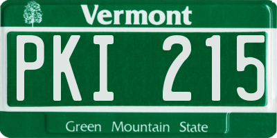 VT license plate PKI215