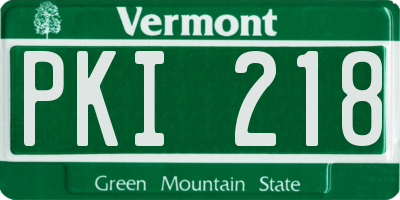 VT license plate PKI218