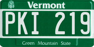 VT license plate PKI219