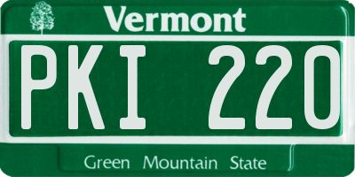 VT license plate PKI220