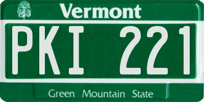 VT license plate PKI221