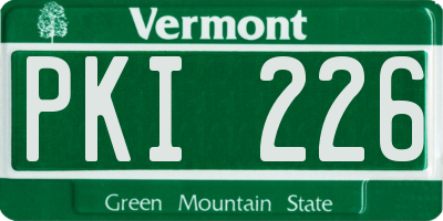 VT license plate PKI226