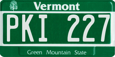 VT license plate PKI227
