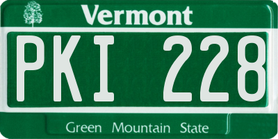 VT license plate PKI228