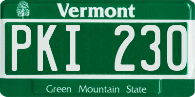 VT license plate PKI230