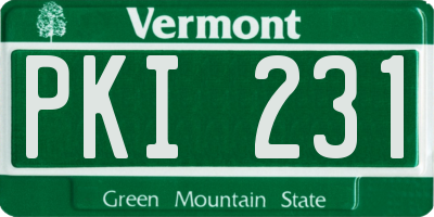 VT license plate PKI231