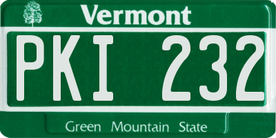 VT license plate PKI232