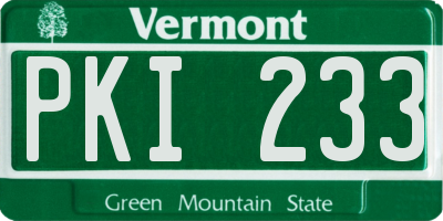 VT license plate PKI233