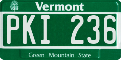 VT license plate PKI236