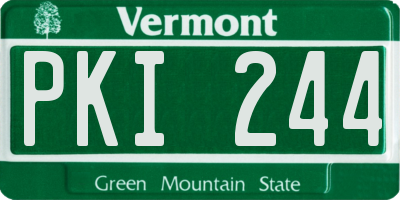 VT license plate PKI244