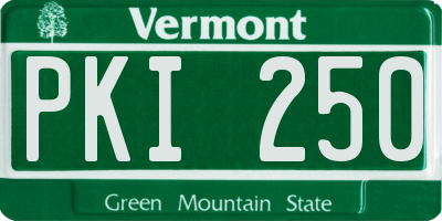 VT license plate PKI250