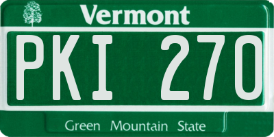 VT license plate PKI270