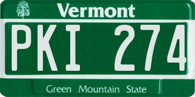 VT license plate PKI274