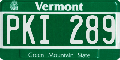 VT license plate PKI289
