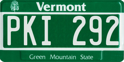 VT license plate PKI292