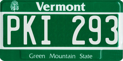 VT license plate PKI293