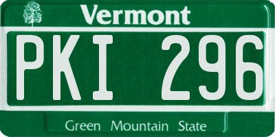 VT license plate PKI296