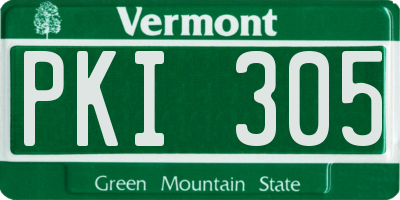 VT license plate PKI305