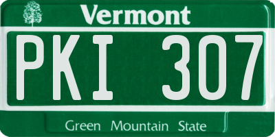 VT license plate PKI307