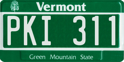 VT license plate PKI311