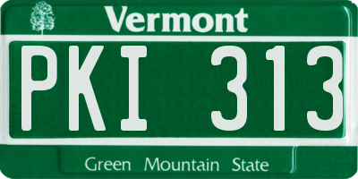 VT license plate PKI313