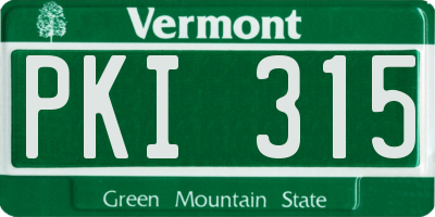 VT license plate PKI315