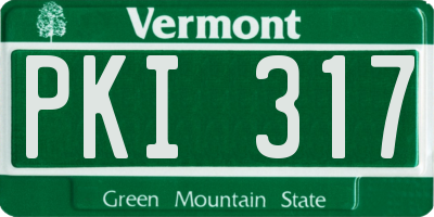 VT license plate PKI317