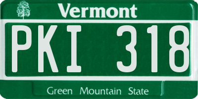 VT license plate PKI318