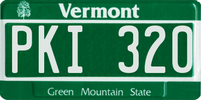 VT license plate PKI320