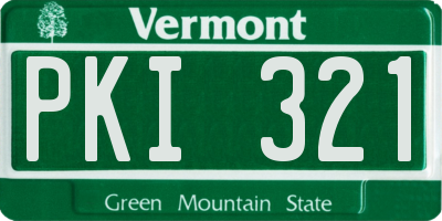 VT license plate PKI321