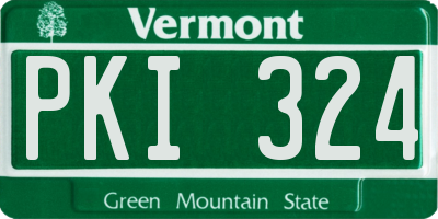 VT license plate PKI324