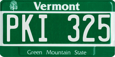 VT license plate PKI325