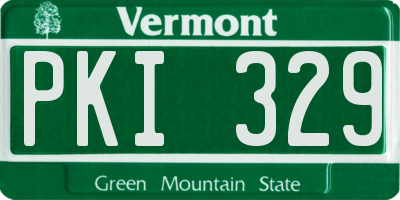 VT license plate PKI329
