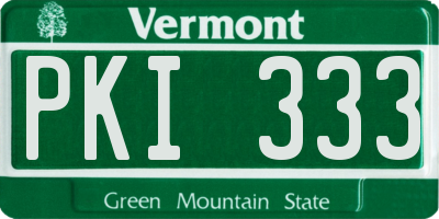 VT license plate PKI333