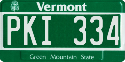 VT license plate PKI334