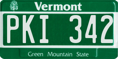 VT license plate PKI342