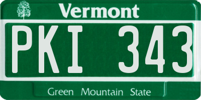 VT license plate PKI343