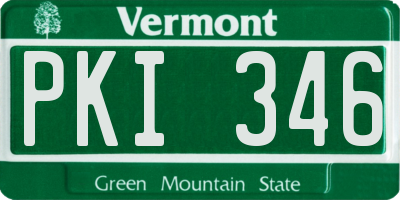 VT license plate PKI346